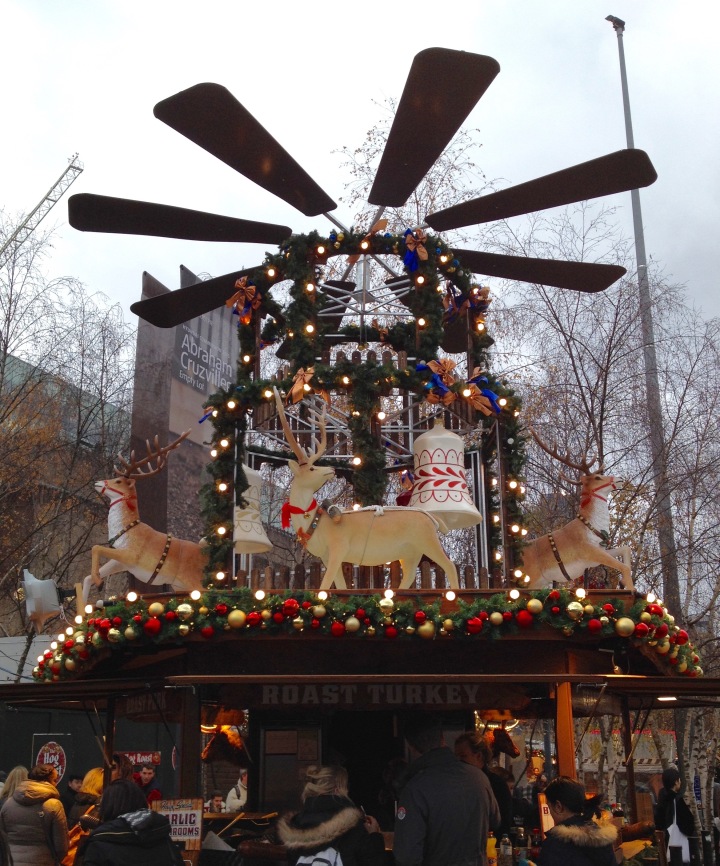 Giant reindeer windmill.